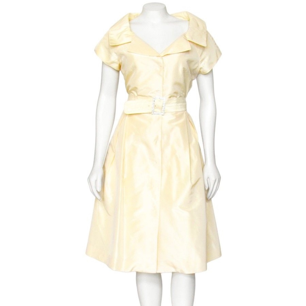 Teri Jon yellow knee-length shirtdress
